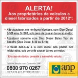   Alerta! Aos proprietários de veículos a diesel fabricados a partir de 2012 
